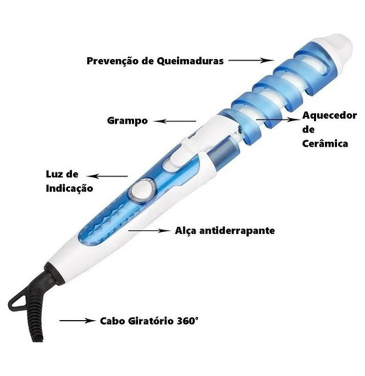 Chapinha De Cabelo Profissional E Modelador De Cachos Premium Bivolt