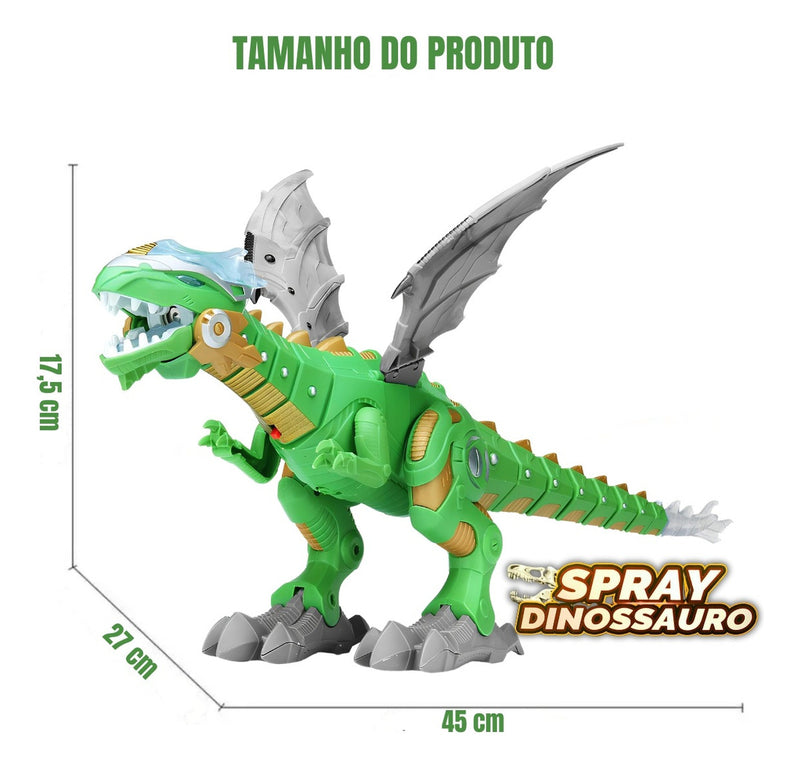 Dragão Robo Brinquedo Dinossauro Anda Bate Asas Solta Fumaça