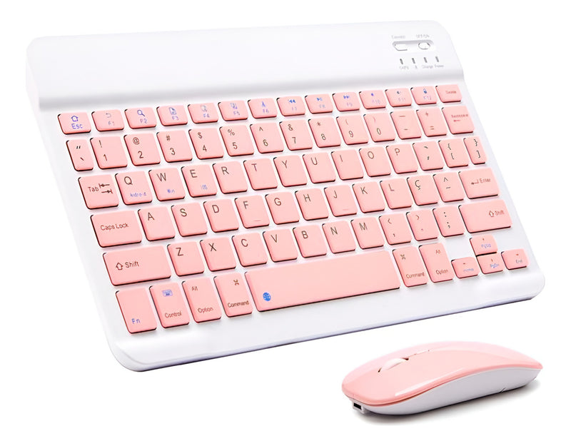 Teclado Mouse Sem Fio Bluetooth Slim Tablet Notebook Premium
