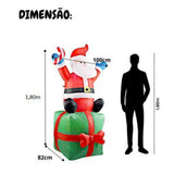 Papai Noel Inflável Natal Gigante Grande Enfeite Decoração Premium