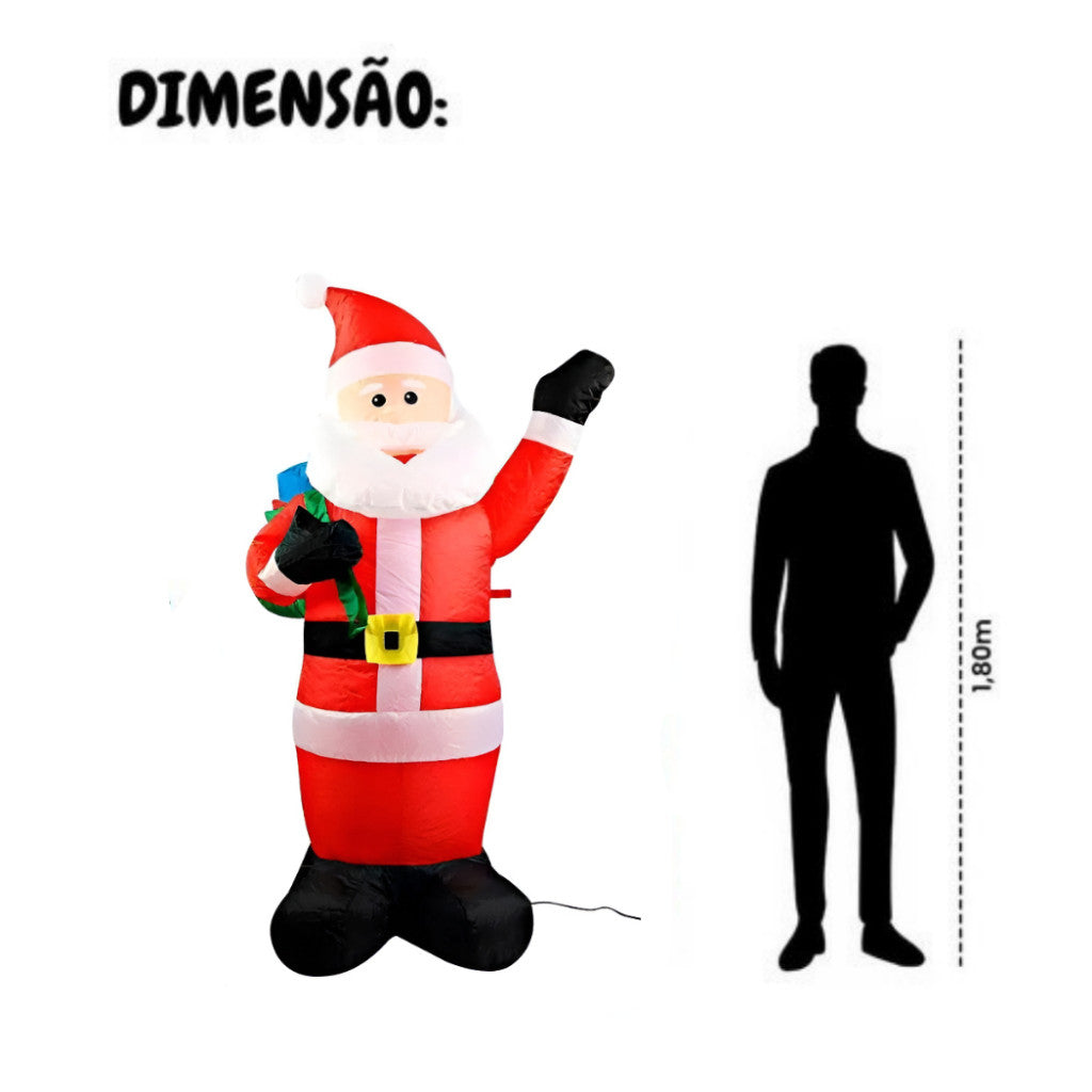 Papai Noel Inflável Natal Gigante Grande Enfeite Decoração Premium