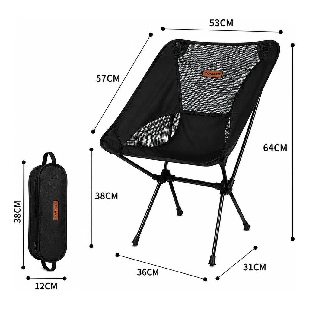 Cadeira Dobrável Camping Pesca Praia 140kg C Bolsa Portátil