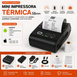 Impressora Portátil Térmica 58mm Bluetooth Recibos Androd Ios Premium