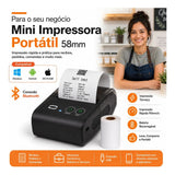 Impressora Portátil Térmica 58mm Bluetooth Recibos Androd Ios Premium