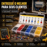 Kit 1250 Terminais Ilhós Tubular Para Fios Elétricos Cobre Com Estojo