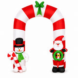Arco Inflável de Natal 2,50m Papai Noel Boneco de Neve 21 LEDs Decoração Natalina Gigante Premium