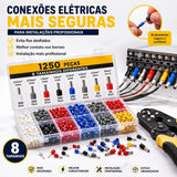 Kit 1250 Terminais Ilhós Tubular Para Fios Elétricos Cobre Com Estojo