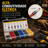 Kit 1250 Terminais Ilhós Tubular Para Fios Elétricos Cobre Com Estojo