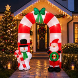 Arco Inflável de Natal 2,50m Papai Noel Boneco de Neve 21 LEDs Decoração Natalina Gigante Premium