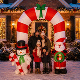 Arco Inflável de Natal 2,50m Papai Noel Boneco de Neve 21 LEDs Decoração Natalina Gigante Premium