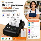 Impressora Portátil Térmica 58mm Bluetooth Recibos Androd Ios Premium